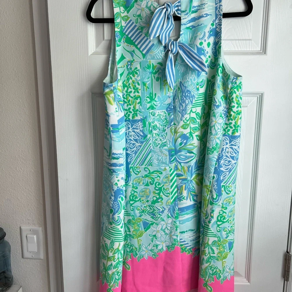 VGUC Lilly Pulitzer Jackie Dress in Blue and Pink - Picture 2 of 3
